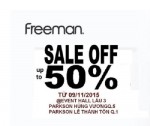Khuyến mãi thời trang Freeman giảm giá 50%