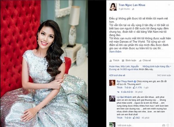 Lan Khuê thừa nhận bị xử ép ở Hoa hậu Thế giới?