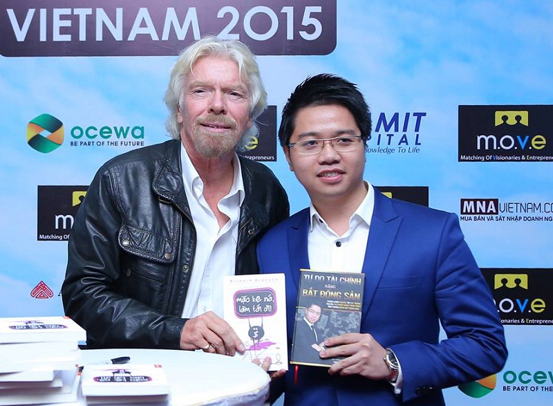 Võ Phi Nhật Huy và người thầy Tỷ Phú người Anh Richard Branson - Chủ tịch Virgin Group.