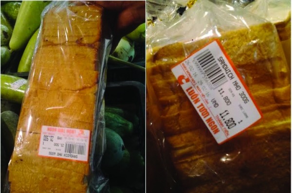 Bánh mì Big C bị mốc khi còn hạn sử dụng      