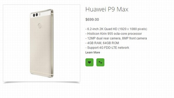 Rò rỉ cấu hình Huawei P9, Huawei P9 Max, Huawei P9 Lite