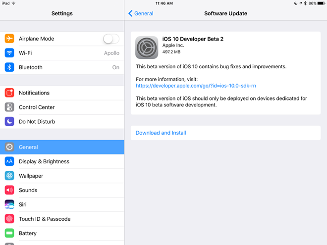 Đã có iOS 10 beta 2 cho iPhone và iPad