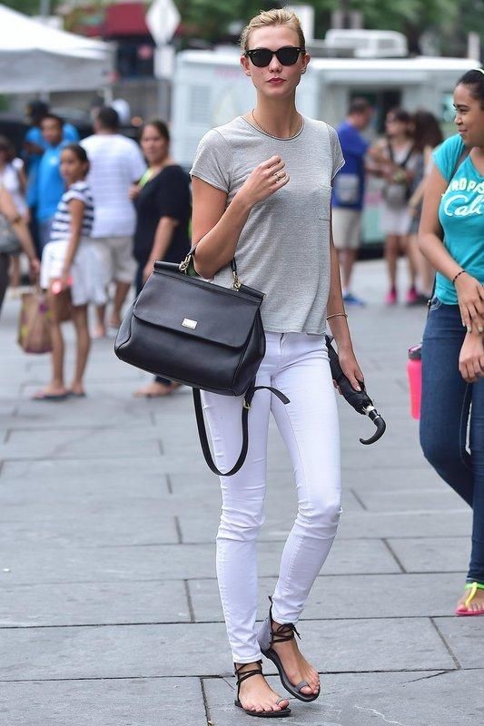 Diện quần jean trắng tôn dáng như siêu mẫu quốc tế
