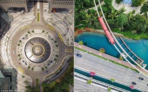 Kiến trúc ấn tượng của Singapore nhìn từ trên cao