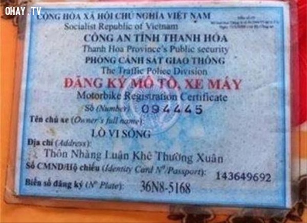 Chết cười với những cái tên ĐỘC NHẤT VÔ NHỊ ở Việt Nam !!!
