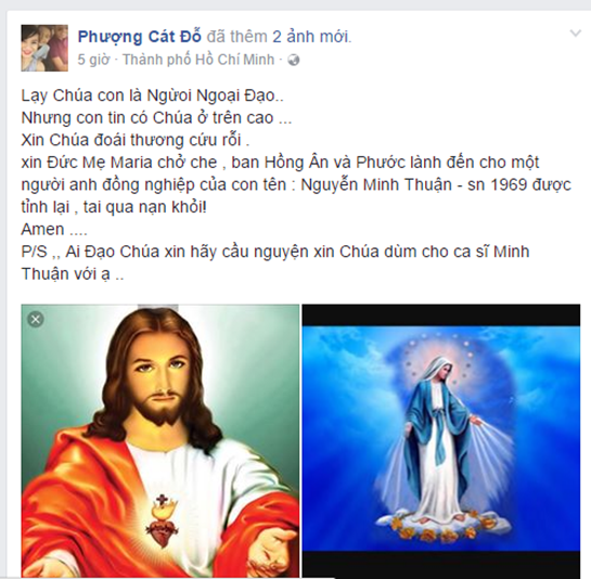 Sao Việt trắng đêm cầu nguyện cho ca sĩ Minh Thuận