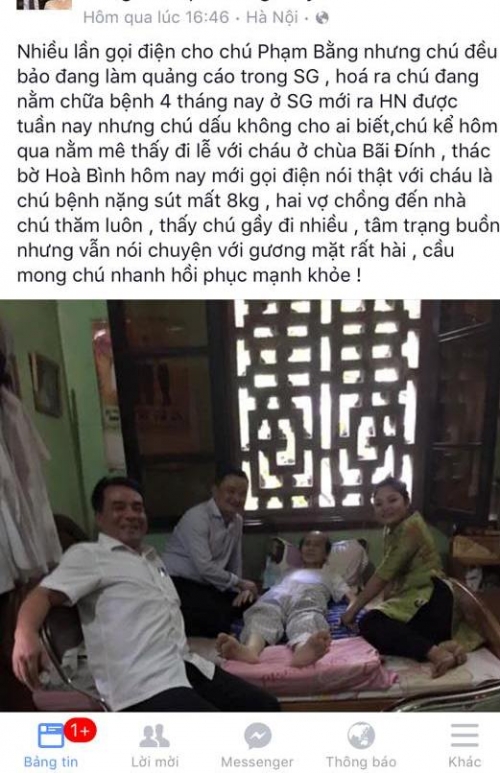 Thực hư chuyện NS Phạm Bằng bị ung thư, không đóng được hài tết 2017