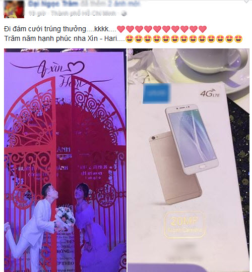 Khách ăn cưới Trấn Thành - Hari Won nhận smartphone Trung Quốc 6 triệu