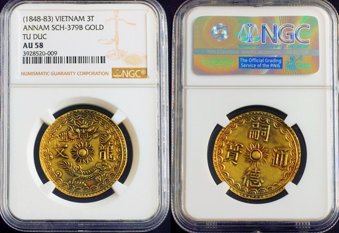 Đồng xu vàng thời vua Tự Đức giá 199 triệu đồng trên eBay