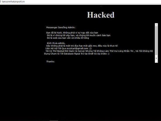'Hack website sân bay tại Việt Nam không phải tấn công có chủ đích'