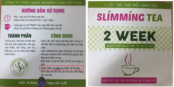 Trà giảm cân Slimming Tea 'lập lờ' về công dụng?