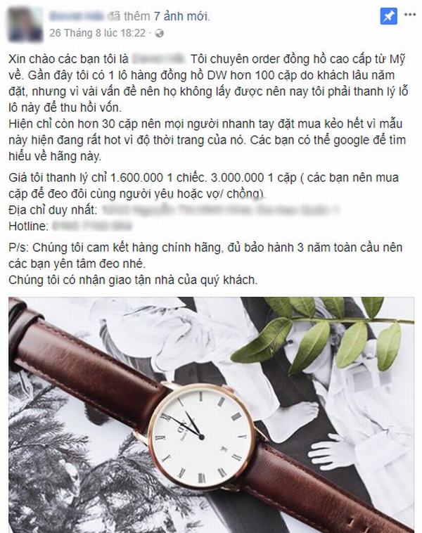 Bán đồng hồ, nước hoa bằng lòng thương của người mua trên Facebook