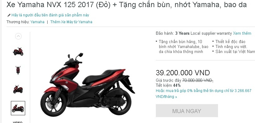 Bất ngờ với giá xe Yamaha NVX tăng vọt rồi giảm sâu tại đại lý