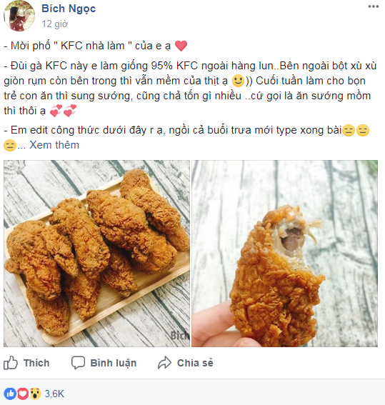 Công thức làm gà rán giống KFC đến 95% gây 'sốt' mạng xã hội