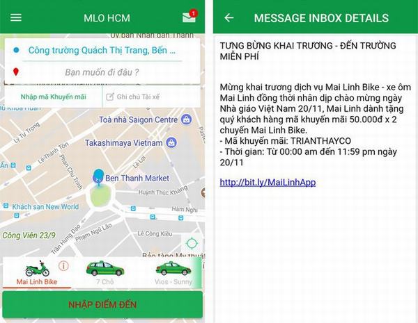Mai Linh tung chiêu khuyến mại như Uber, Grab trong ngày khai trương 