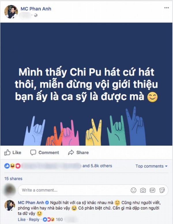 MC Phan Anh, Lam Trường và dàn sao Việt phản đối việc cấm Chi Pu đi hát