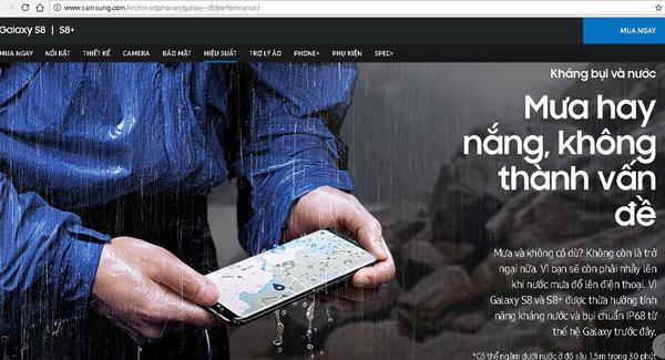 Samsung Galaxy S8 kháng nước nhưng bị từ chối bảo hành vì ngấm nước