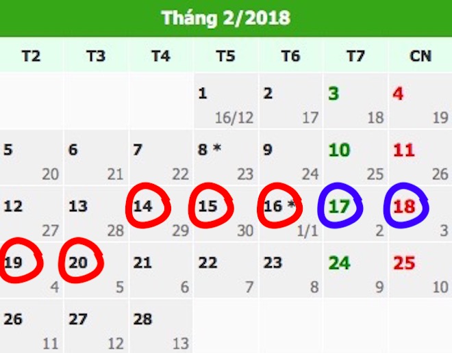 Ngoài Tết Nguyên đán, còn có nhiều kỳ nghỉ dài ngày trong năm 2018