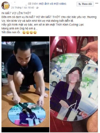  Status rao bán thớt in hình vợ gây bão trên mạng xã hội (ảnh: FB) 