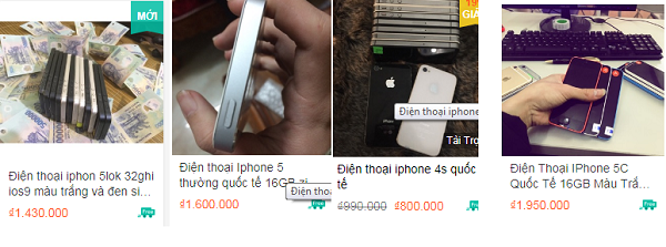  Giá bán điện thoại iPhone trên các trang mạng hiện nay với mức giá khá rẻ. 