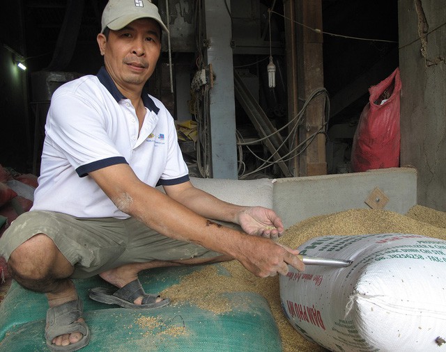 Ông Lê Quang Thắng, chủ nhà máy xay xát ở xã Phước Hưng (huyện Tuy Phước, tỉnh Bình Định), vẫn đang cố gắng tìm người mất vàng để trả lại. Ảnh: Tuổi trẻ
