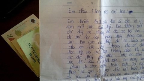 Bức thư của Nguyễn Thị L. gửi thầy cô và bạn bè trước khi tìm đến cái chết