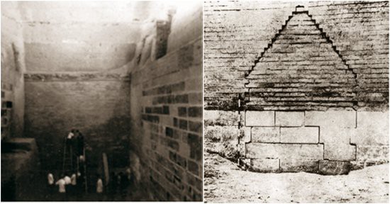 Bức tường phong tỏa lối vào địa cung của Hoàng đế Vạn Lịch. (Ảnh: Nguồn Baidu).