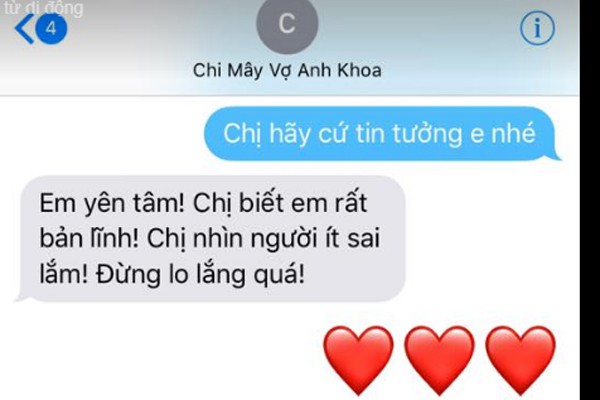  Tin nhắn an ủi của vợ Phạm Anh Khoa dành cho Phạm Lịch. 