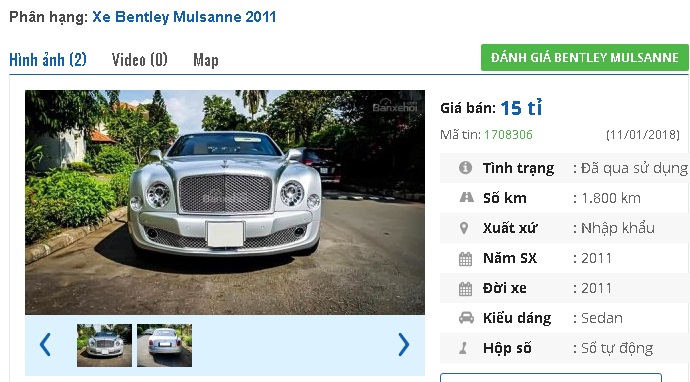 Chiếc ô tô cũ này đang rao bán giá cao ngất ngưởng 23,8 tỷ đồng ở Việt Nam