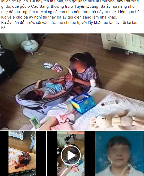 Mở camera ra xem, mẹ sốc thấy con 6 tháng bị giúp việc dùng đồ chơi đánh vào mặt, uống trộm sữa