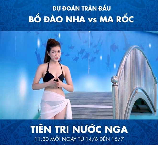 Nữ MC Việt diện bikini dẫn chương trình dự đoán World Cup