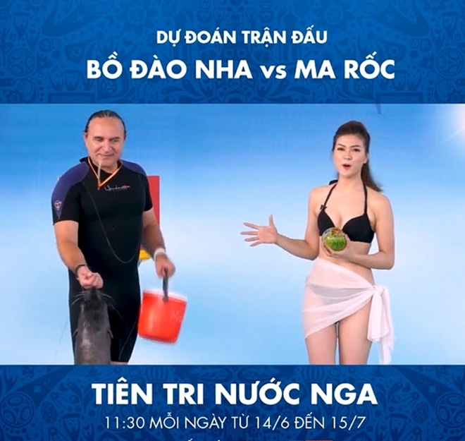 Nữ MC Việt diện bikini dẫn chương trình dự đoán World Cup