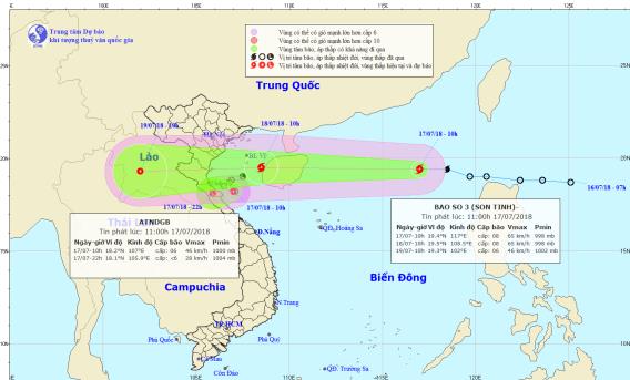 Áp thấp nhiệt đới mạnh lên thành bão số 3 đang giật cấp 10 trên Biển Đông