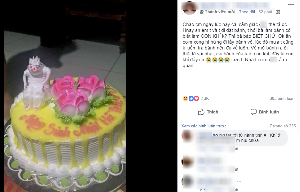 Cô gái đặt bánh sinh nhật hình con khỉ, nhìn sản phẩm dân mạng cười rũ rượi: Thợ bánh nghe nhầm thành con quỷ ư?