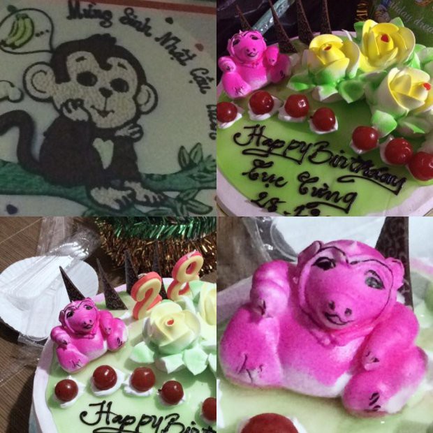 Góc éo le: Đặt bánh sinh nhật hình con khỉ tặng em, cô gái khóc không thành tiếng khi nhận về thành quả là... hình con quỷ - Ảnh 3.