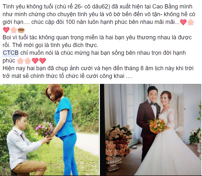 Sửng sốt với đám cưới cô dâu 61 tuổi, chú rể 26 tuổi ở Cao Bằng