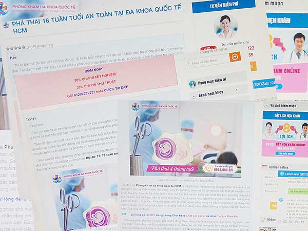 TP.HCM: Rùng mình với thông tin quảng cáo phá thai công khai trên mạng