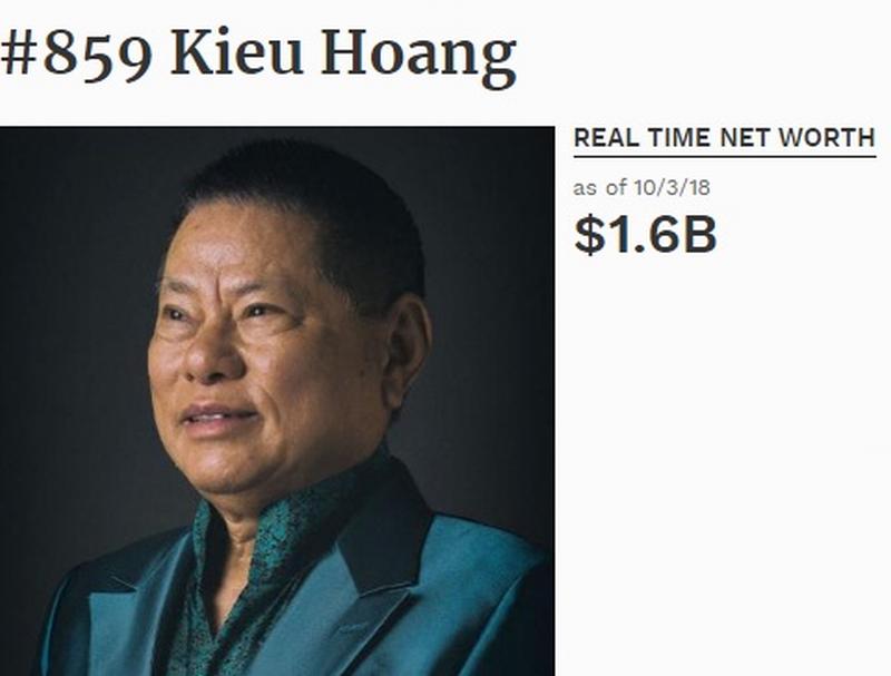 Vì sao tỷ phú gốc Việt Hoàng Kiều không có mặt trong top 400 người giàu nhất nước Mỹ