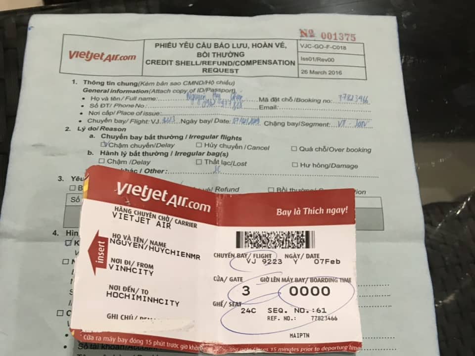 Theo thông tin phản ánh của hành khách mua vé trên chuyến bay có số hiệu VJ9223 của hãng hàng không Vietjet bay từ sân bay Vinh tới TP Hồ Chí Minh bị delay hơn 8 tiếng đồng hồ vì lý do không có máy bay.