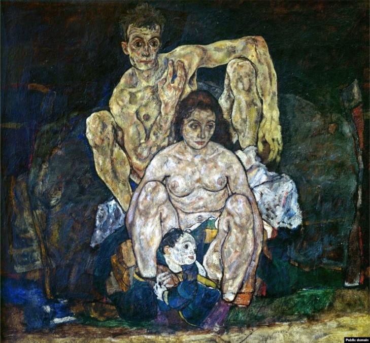 Cái giá khủng khiếp mà con người phải trả trong sự bùng phát bệnh cúm được làm thành bất tử trong bức tranh này của họa sĩ Áo Egon Schiele. The Family, được vẽ năm 1918, miêu tả Schiele trông chừng vợ, Edith, và đứa con nhỏ. Trên thực tế, Edith bị nhiễm bệnh và mất vì bệnh cúm trong khi đang mang thai 6 tháng vào ngày 28.10.1918. Ba ngày sau, Schiele, 28 tuổi cũng chết vì vi rút.
