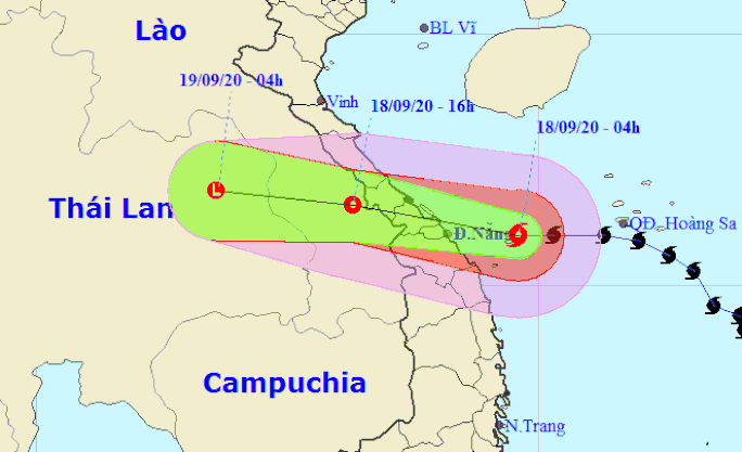 Bão số 5 tăng tốc, đổ bộ vào khu vực Quảng Bình - Quảng Nam gây mưa rất to - Ảnh 1.