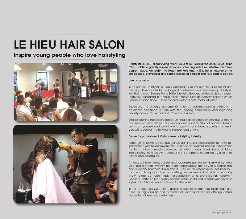 Lê hiếu hair salon - ID Artist L'oreal: Bậc Thầy trong việc truyền cảm hứng cho giới trẻ yêu ngành tóc